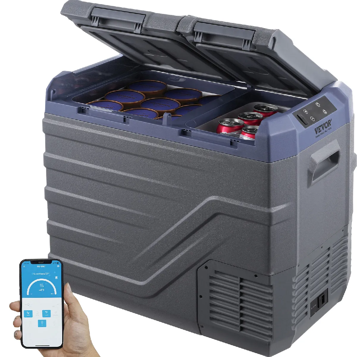 Vevor Réfrigérateur 39L Double Zone, 12/24V Cc/Ca, -20/20°C, Camping, Bateau