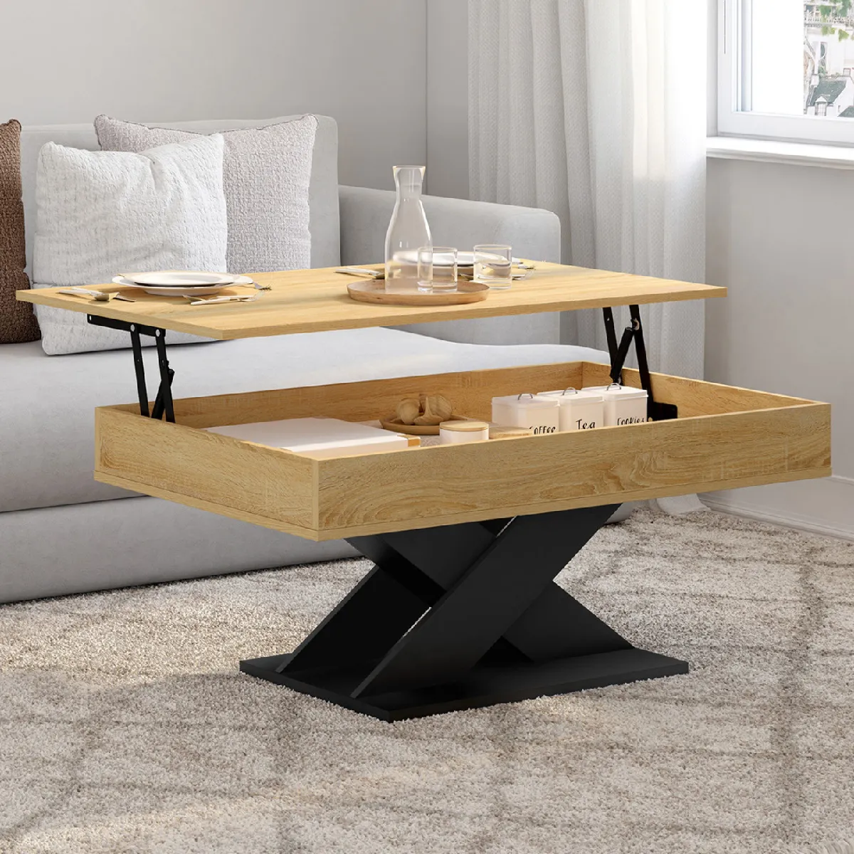 Meilleurs prix pour TABLE BASSE ALICIA BOIS/NR