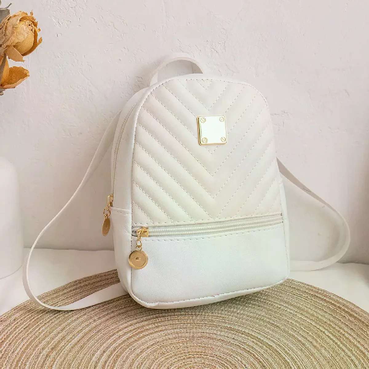Mini sac à dos en cuir pour femme, étui de téléphone