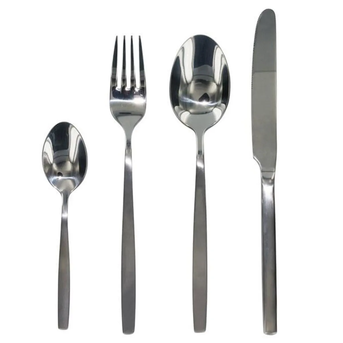 Mnagres (OBS) Saveur Et Degustation Mnagre inox effet mat shiny table chic - 16 pices - argent