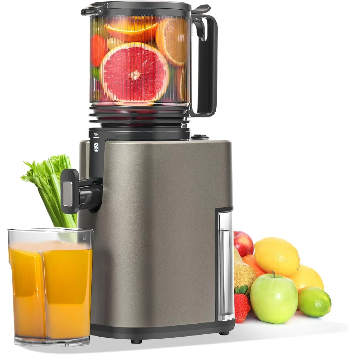 VENDOS85 Extracteur de Jus Lent ? 250?W, Large Ouverture, Pressage &agrave; Froid