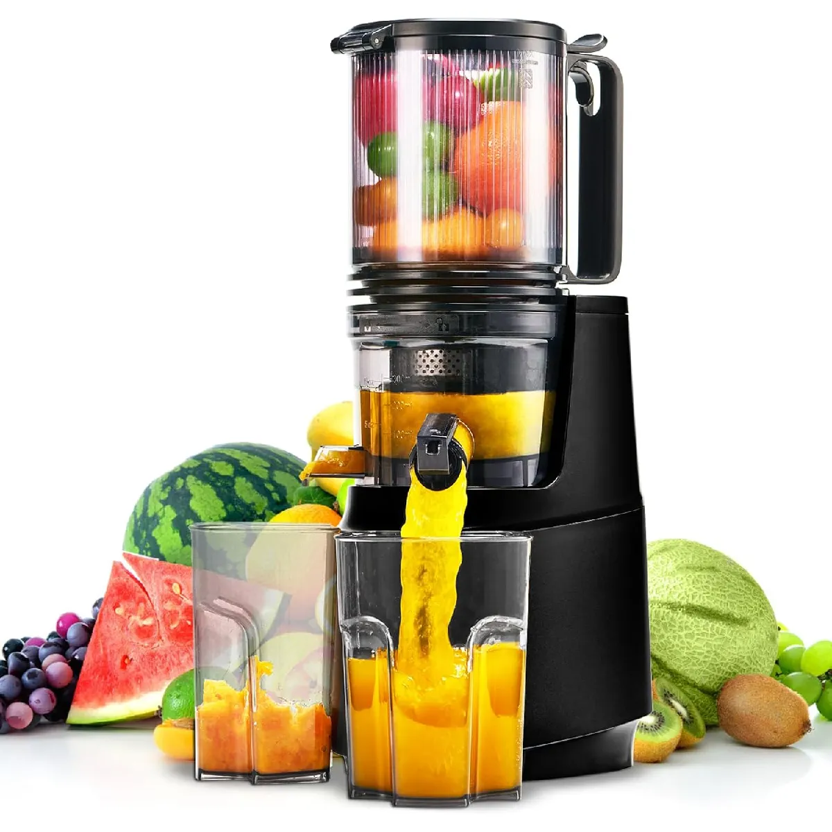 VENDOS85 Extracteur de Jus Lent 250 W ? Large Ouverture, Pressage &agrave; Froid