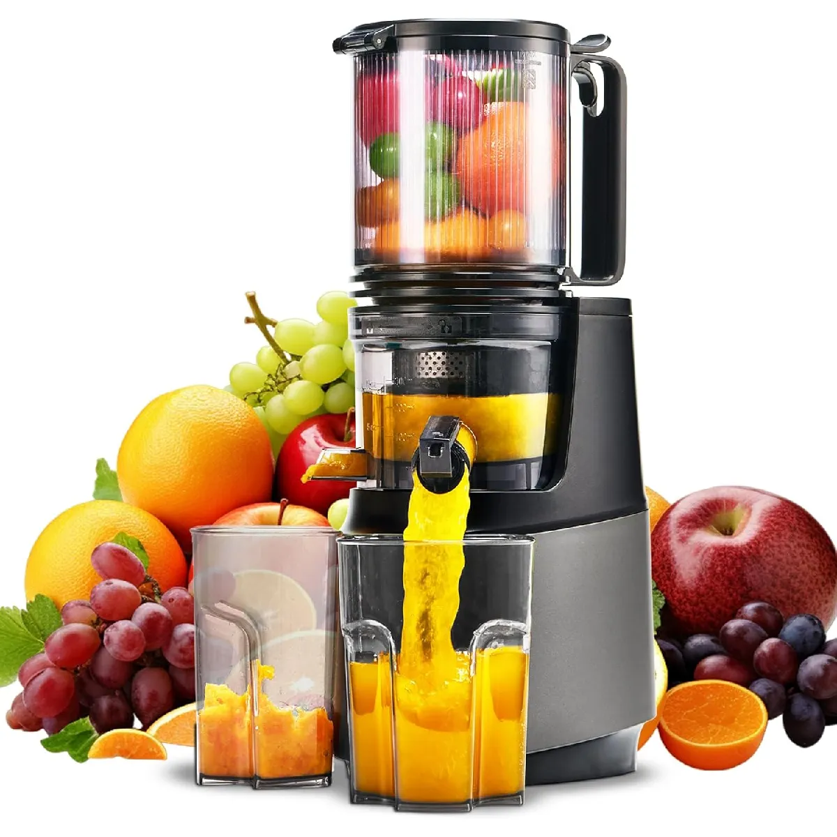 VENDOS85 Extracteur de Jus Lent ? 250?W, Large Ouverture, Pressage &agrave; Froid