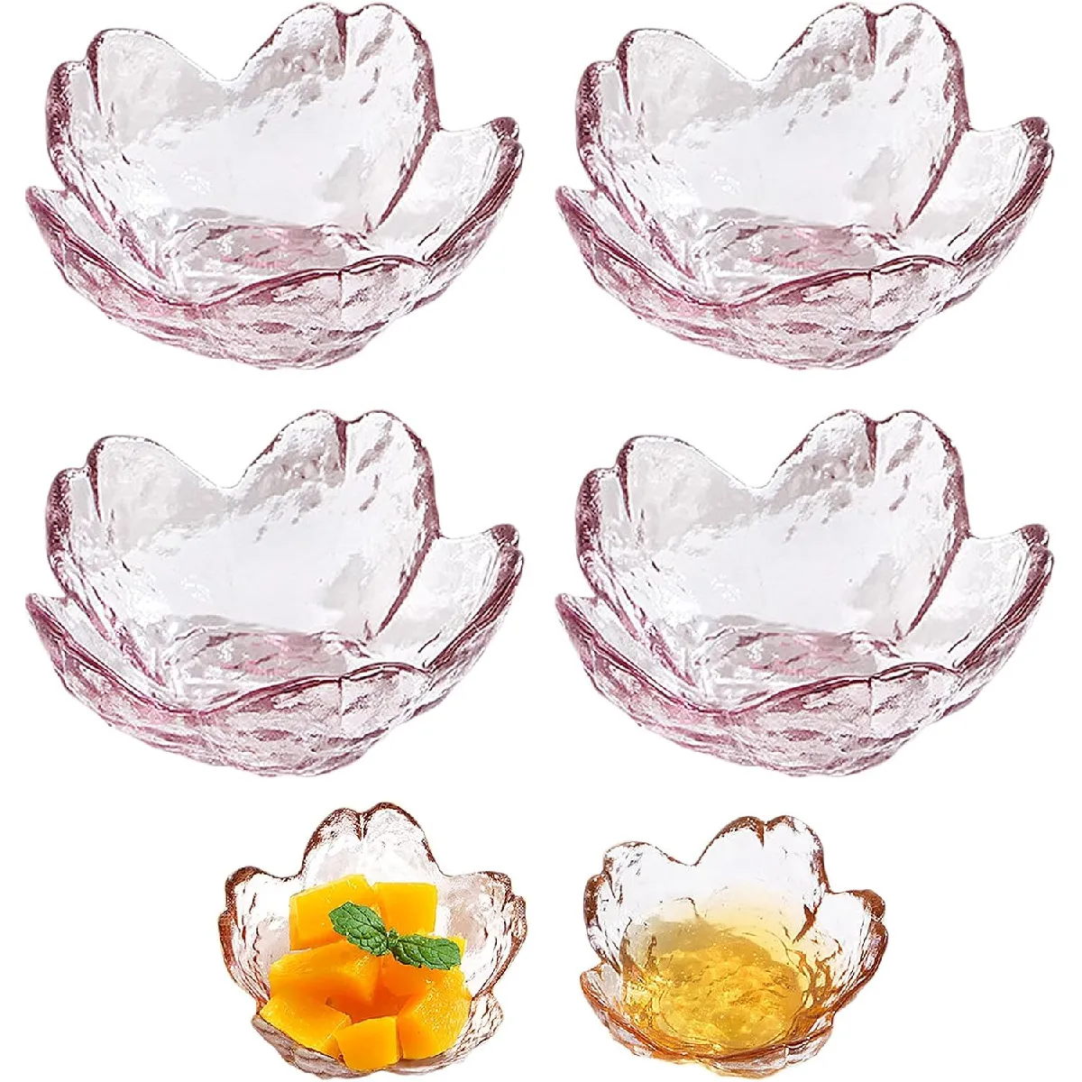 Vendos85 Lot De 6 Bols Dessert Fleur De Cerisier En Verre