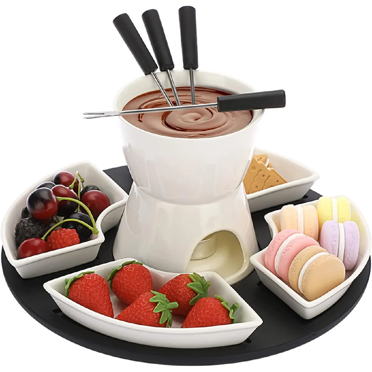 Ensemble à fondue en céramique 300 ml avec plateau Neuf - vue 2