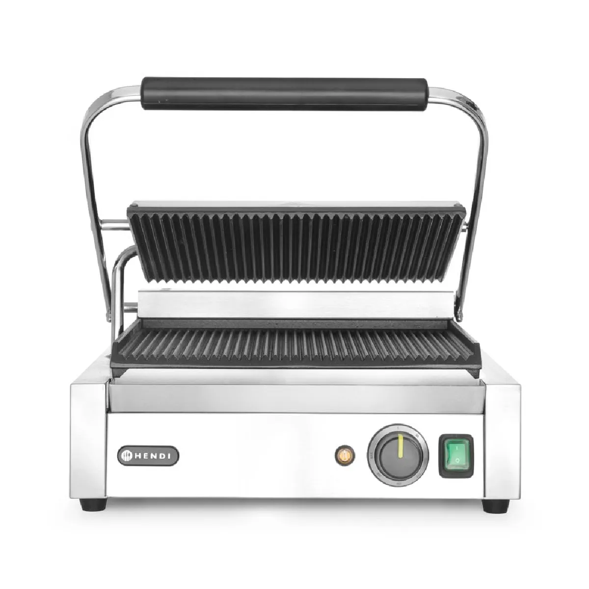 Hendi Grill De Contact Panini Dessus Et Dessous Rainurés 230V/2200W 430X370x(H)210 Mm