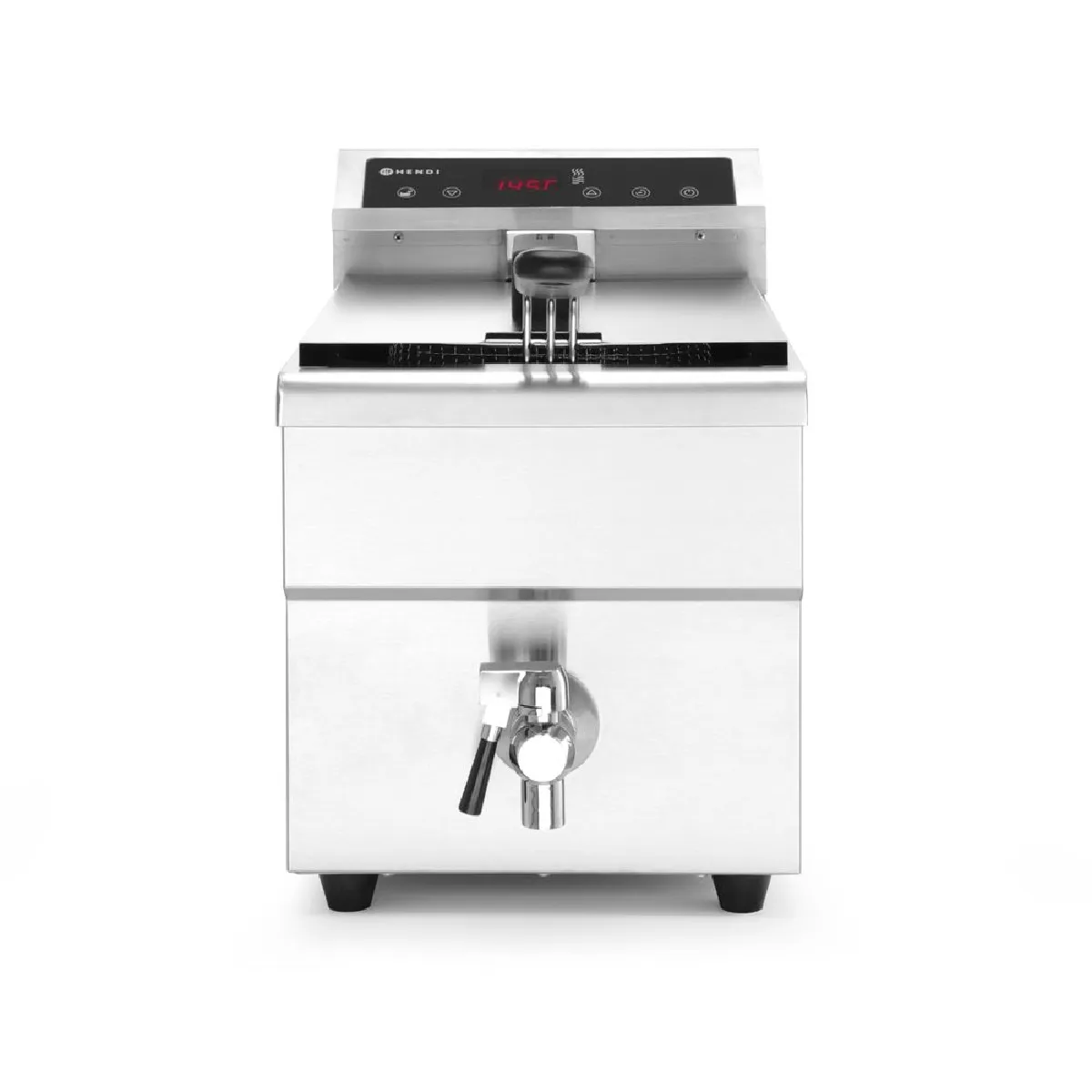 HENDI Friteuse Professionnelle &agrave; induction avec robinet de vidange 8L Gris 230V/3500W - 