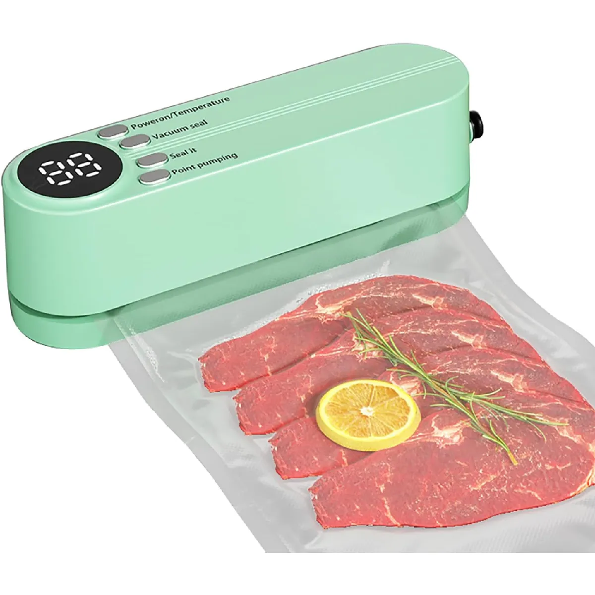 VENDOS85 Mini machine &agrave; emballer sous vide portable verte, batterie