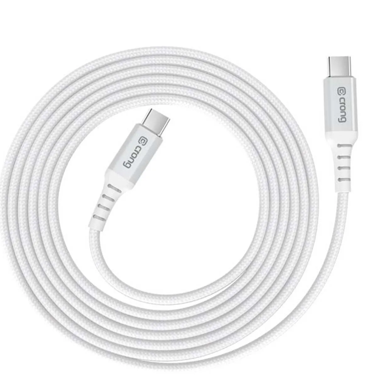 Crong Blanc Câble Usb-C Vers Usb-C 60W Power Delivery 3A 150Cm Modèle Armor Link
