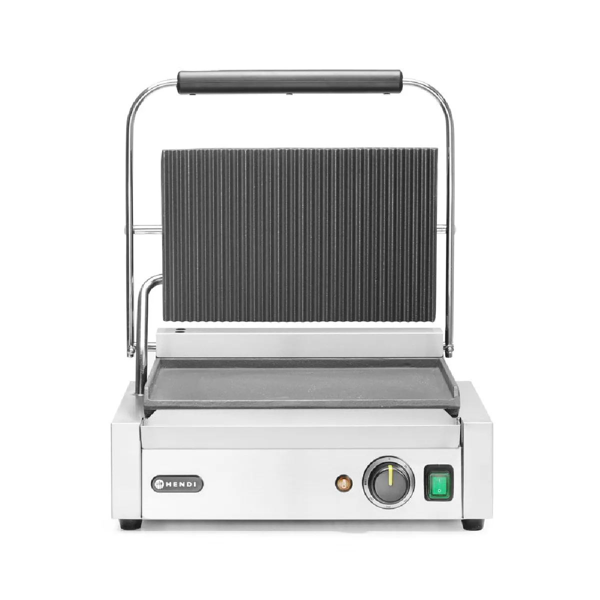 Hendi Grill De Contact Panini Dessus Rainuré Et Dessous Lisse 230V/2200W 430X370x(H)210 Mm