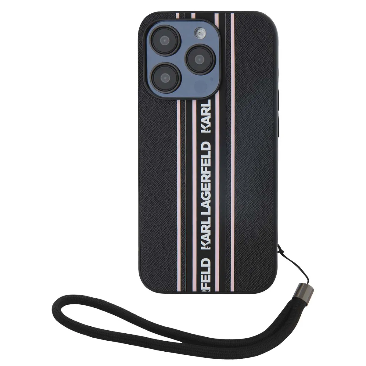 Karl Lagerfeld Noir Coque Pour Iphone 15 Pro Max Édition Saffiano Athleisure Avec Sangle