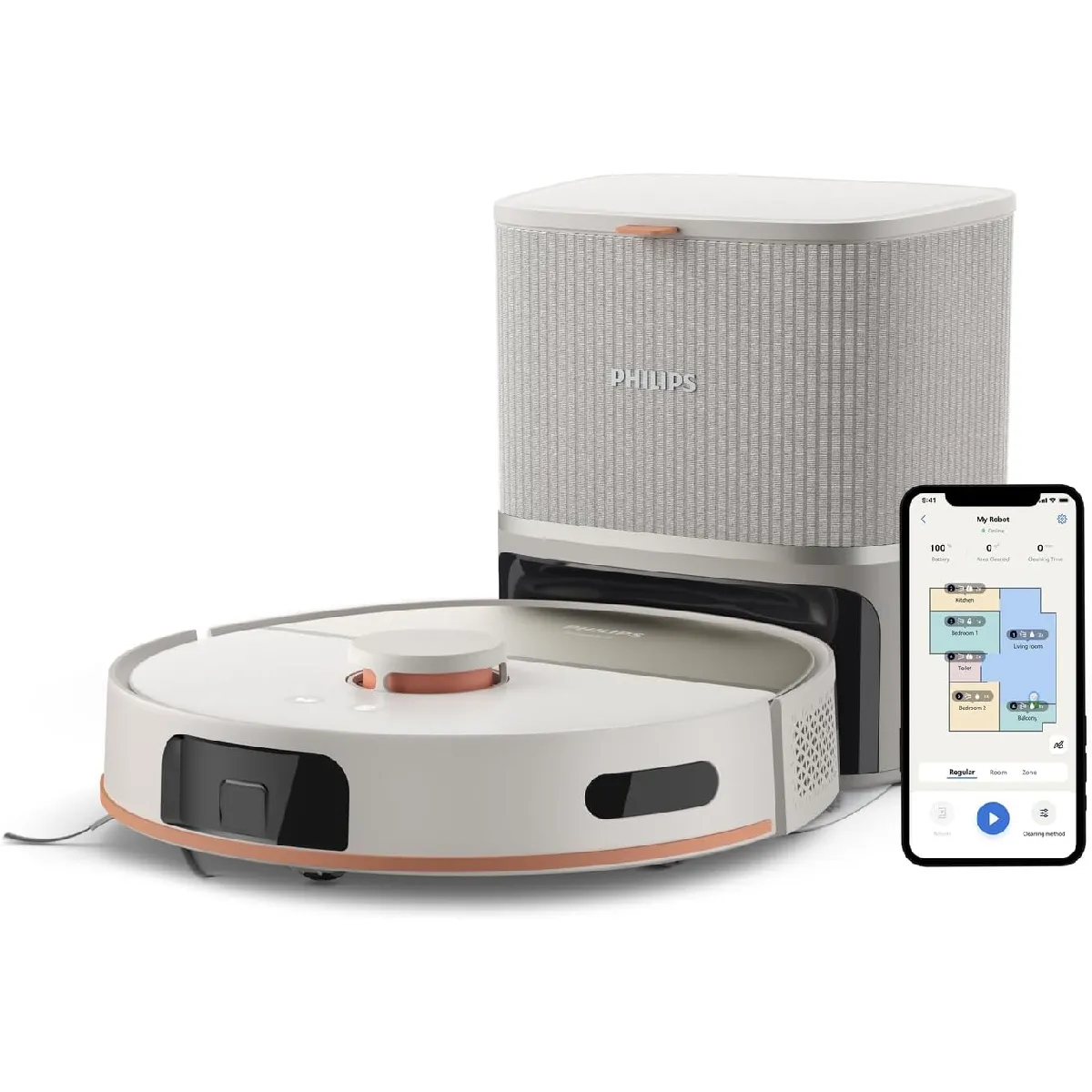 Aspirateur robot laveur 10 000 Pa autonomie 200 min Neuf - vue 2