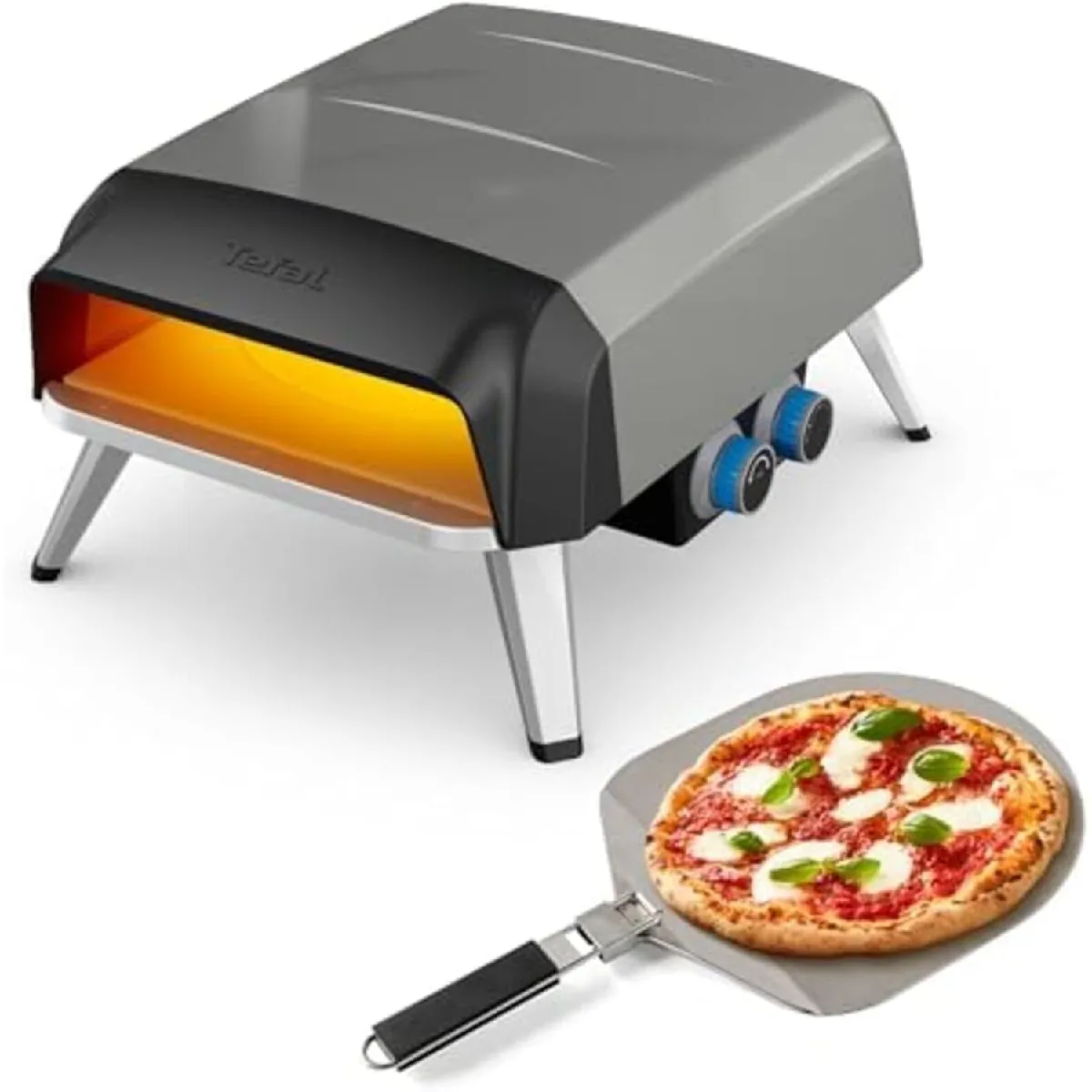 Four à pizza au gaz 50 kW avec pierre rotative