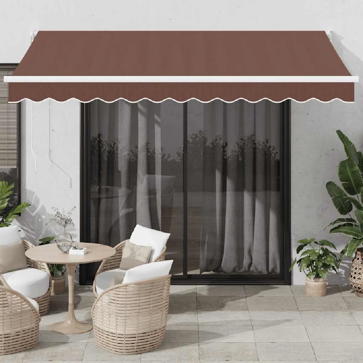 Vidaxl Auvent rétractable automatique marron 350x250 cm - vue 3
