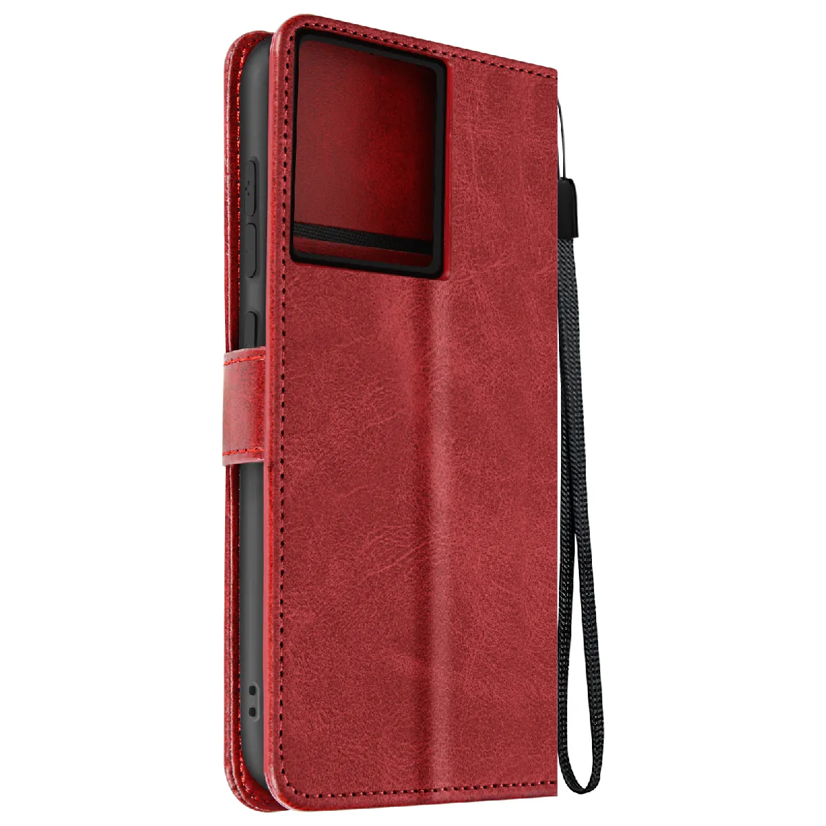 Avizar Rouge Étui Pour Motorola Edge 50 Pro Dragonne Clapet Support Portefeuille