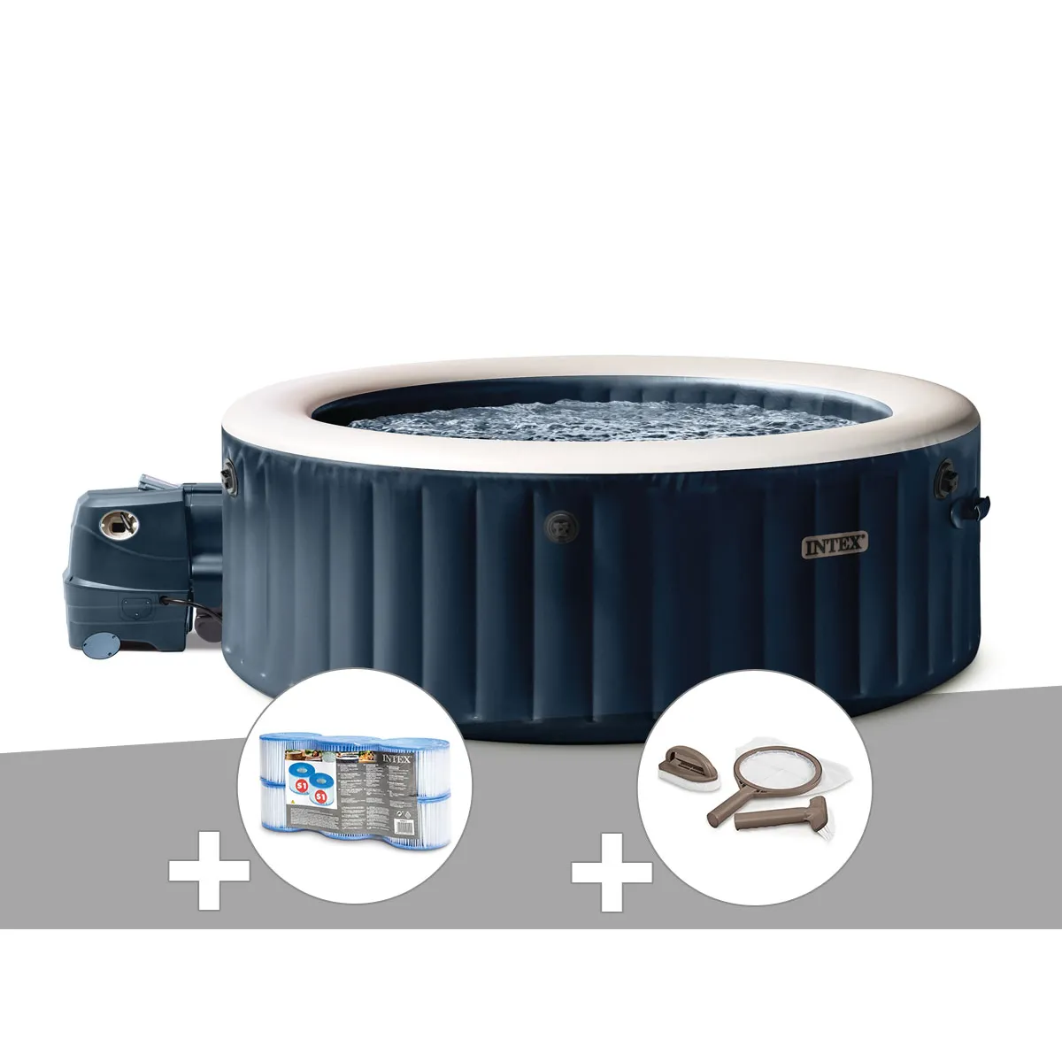 Kit spa gonflable Intex PureSpa rond Bulles 4 places + 6 filtres + Kit d'entretien - vue 5