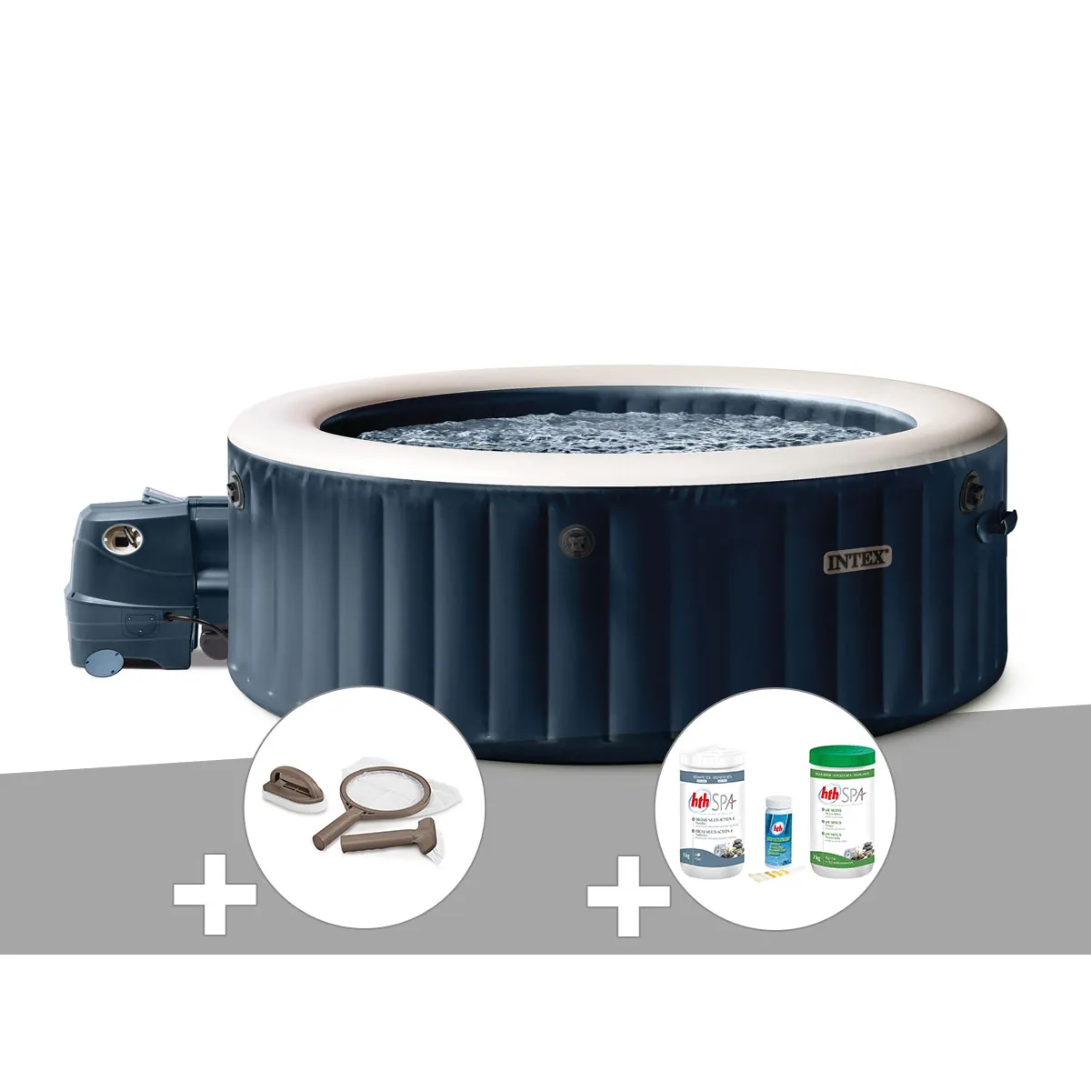 Kit spa gonflable Intex PureSpa rond Bulles 4 places + Kit d'entretien + Kit de traitement brome - vue 3