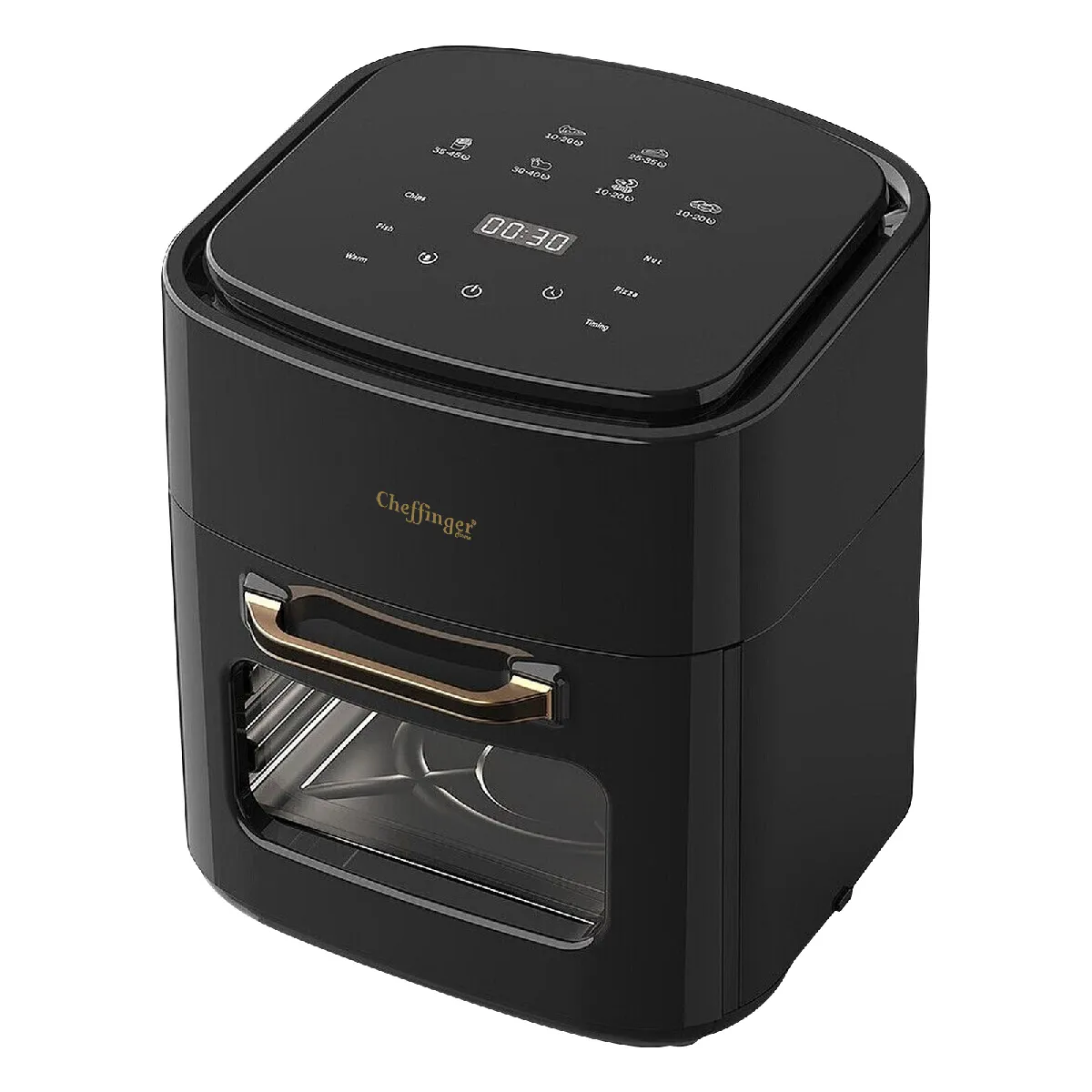 Friteuse &Agrave; Air Chaud 12l 1400w Avec Minuterie Et Contr&ocirc;le De Temp&eacute;rature Noir Cheffinger