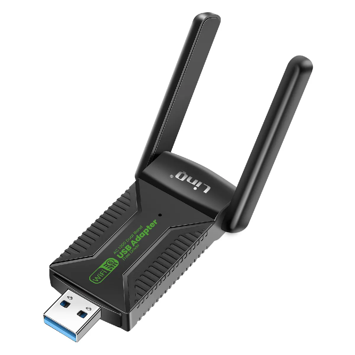 LINQ  Carte R&eacute;seau Cl&eacute; USB WiFi 1300Mbps Double Bande Noir