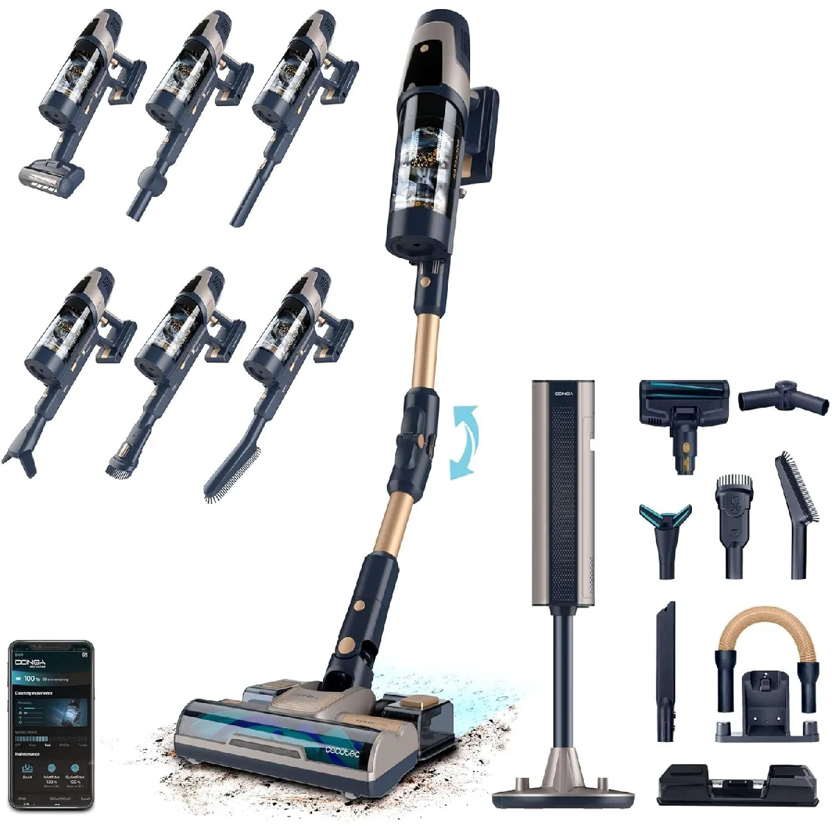 CECOTEC Aspirateur-balai sans fil avec vidange automatique