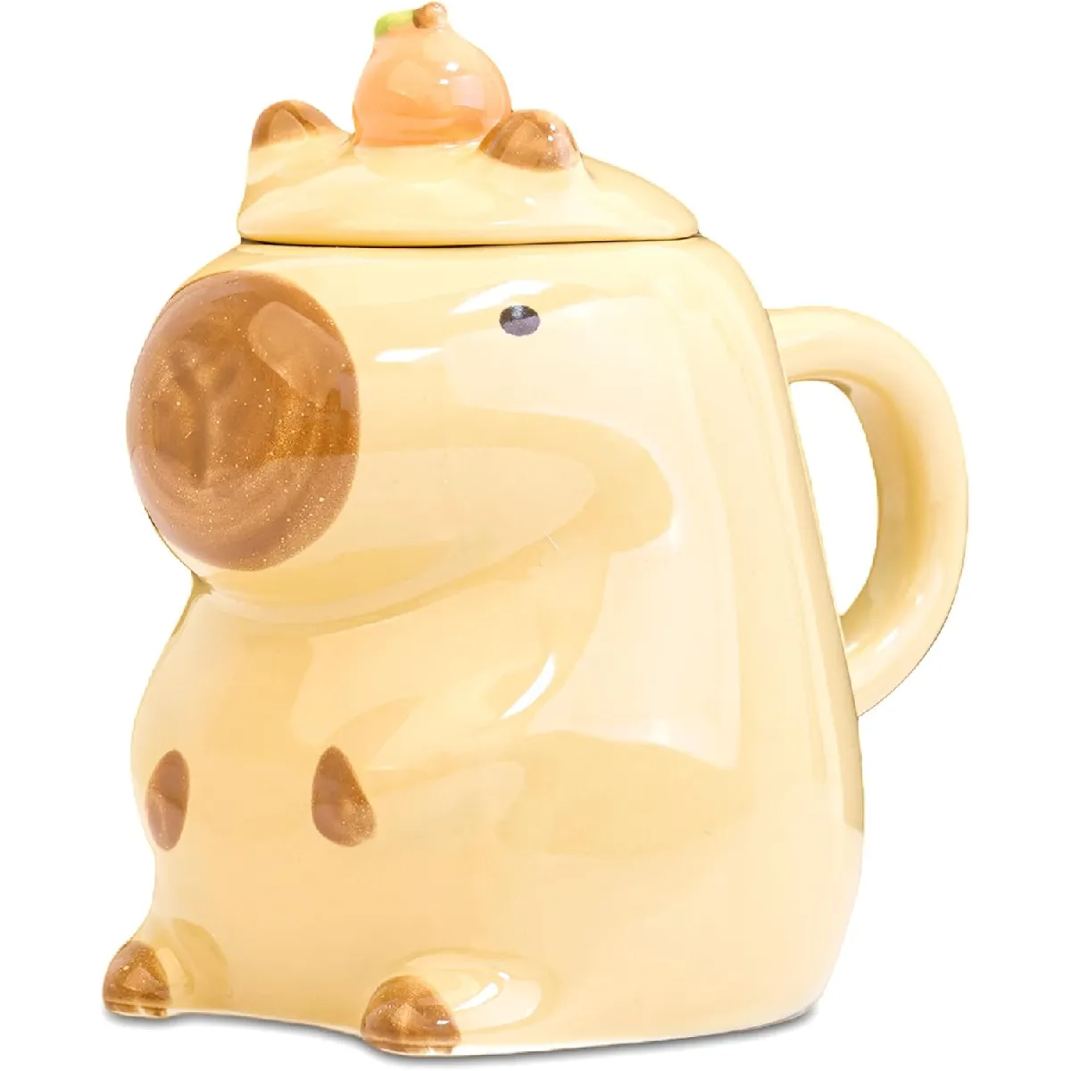 Tasse Capybara Jaune 3D en céramique 410 ml mignonne
