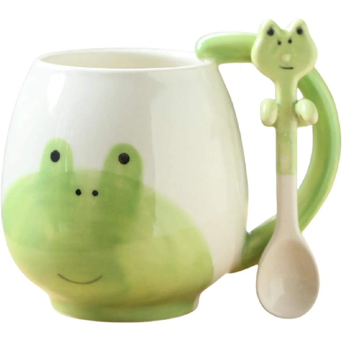 Vendos85 Verte Tasse Grenouille 3D Avec Cuillère 350 Ml