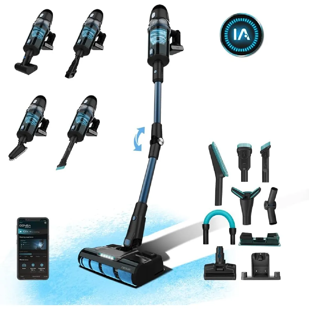 CECOTEC Aspirateur 4-en-1 sans fil avec moteur num&eacute;rique