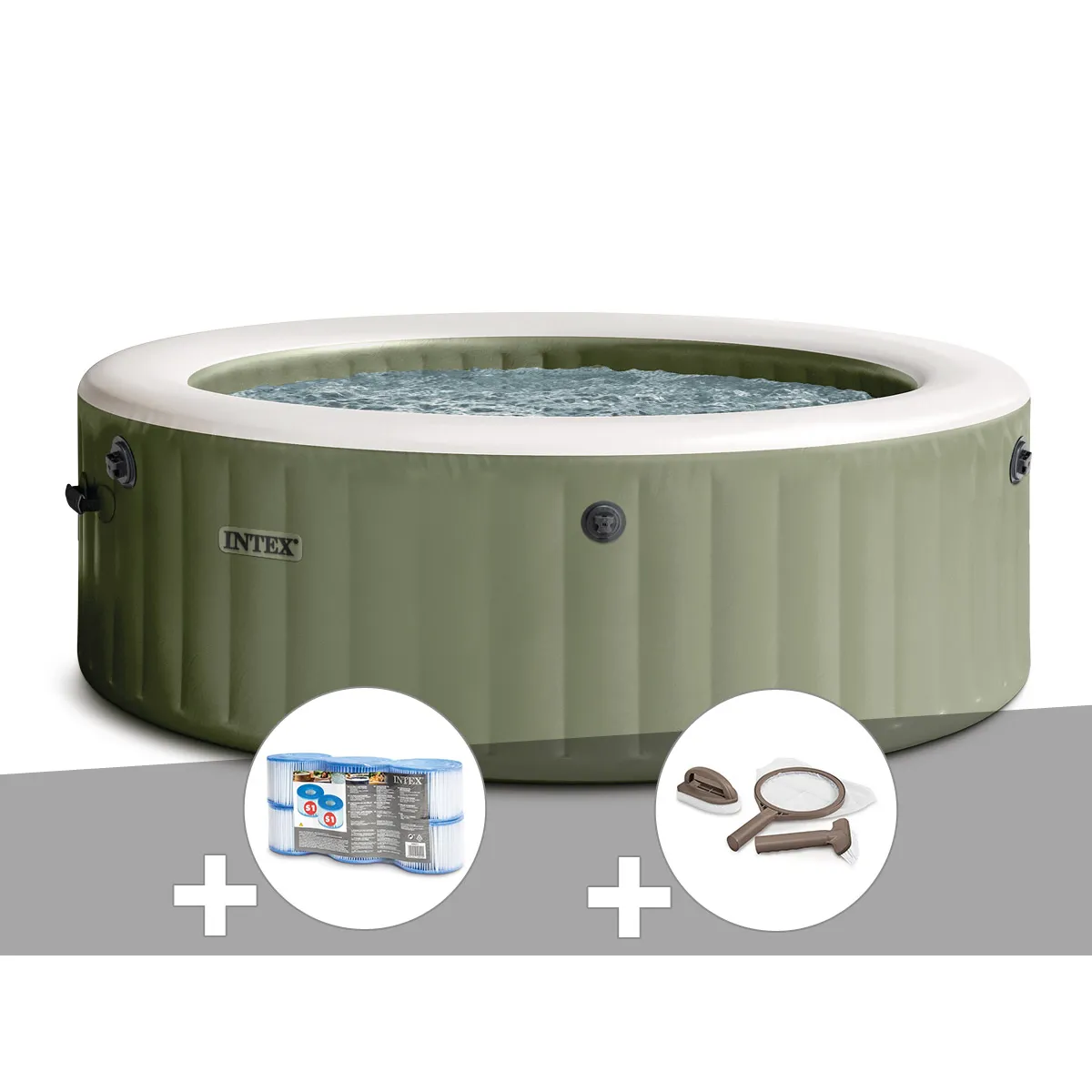Kit spa gonflable Intex PureSpa rond Bulles 4 places + 6 filtres + Kit d'entretien - vue 4
