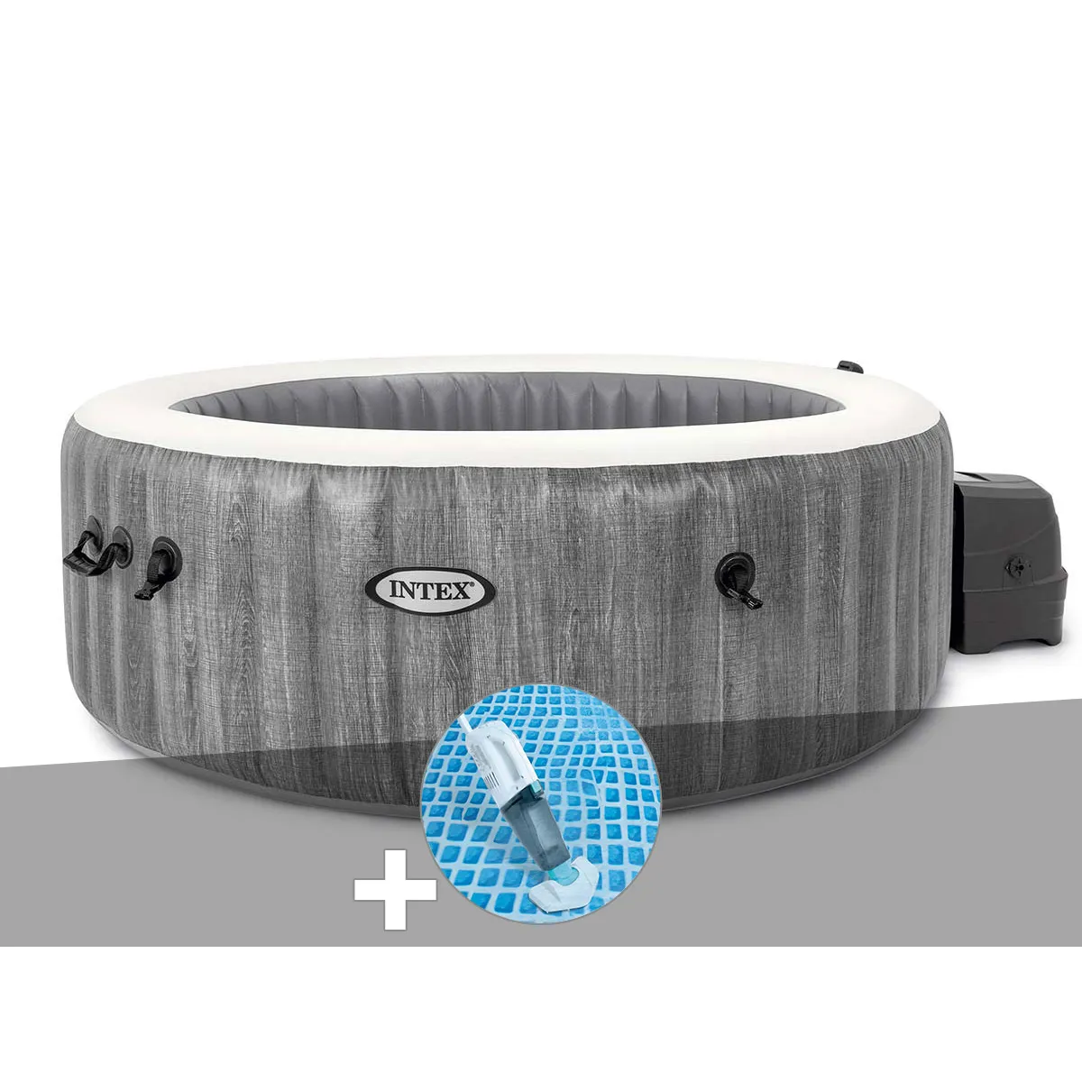 Kit spa gonflable Intex PureSpa Baltik rond Bulles 6 places + Aspirateur - vue 2