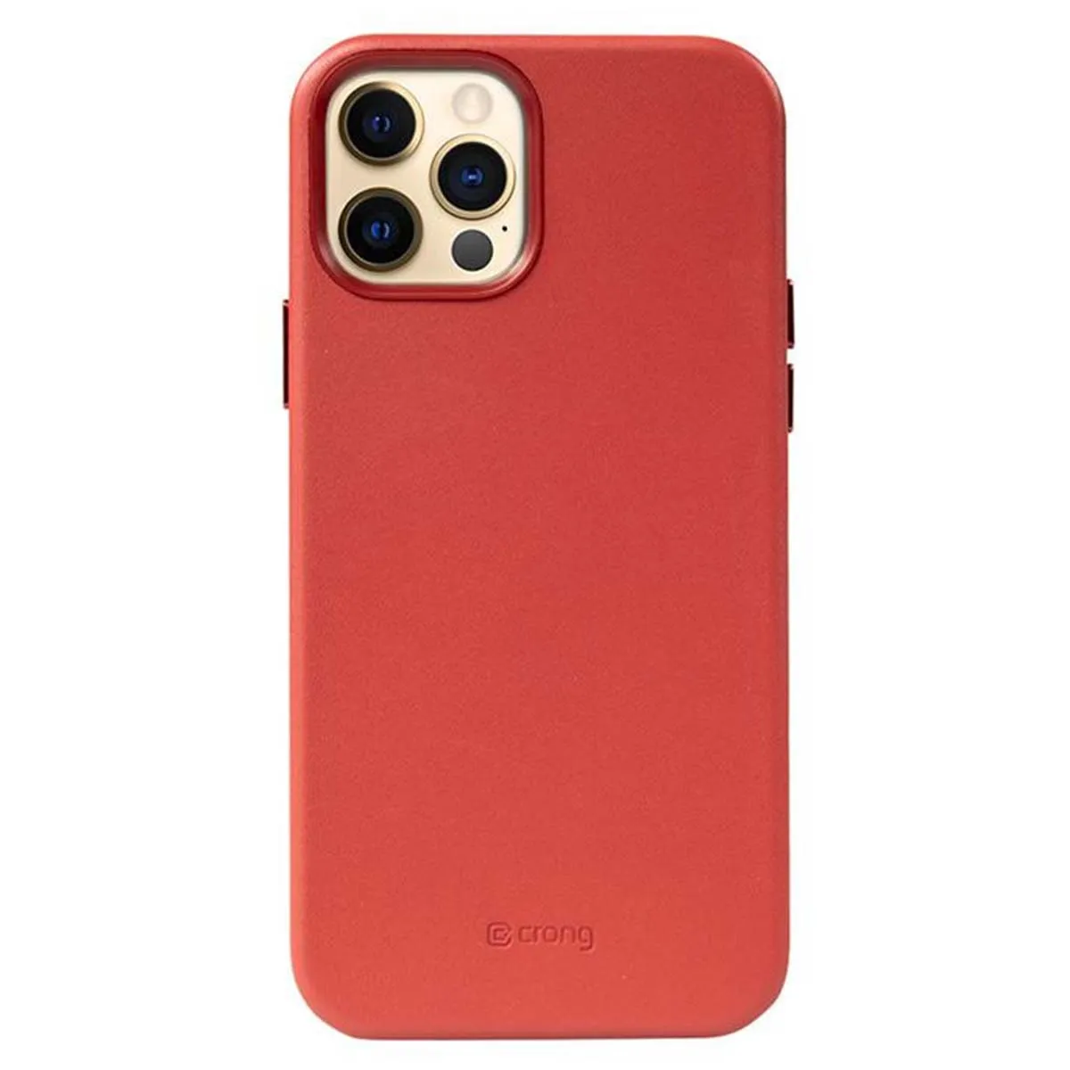 Crong Rouge Coque Magsafe Pour Iphone 12 Pro Max En Cuir Écologique