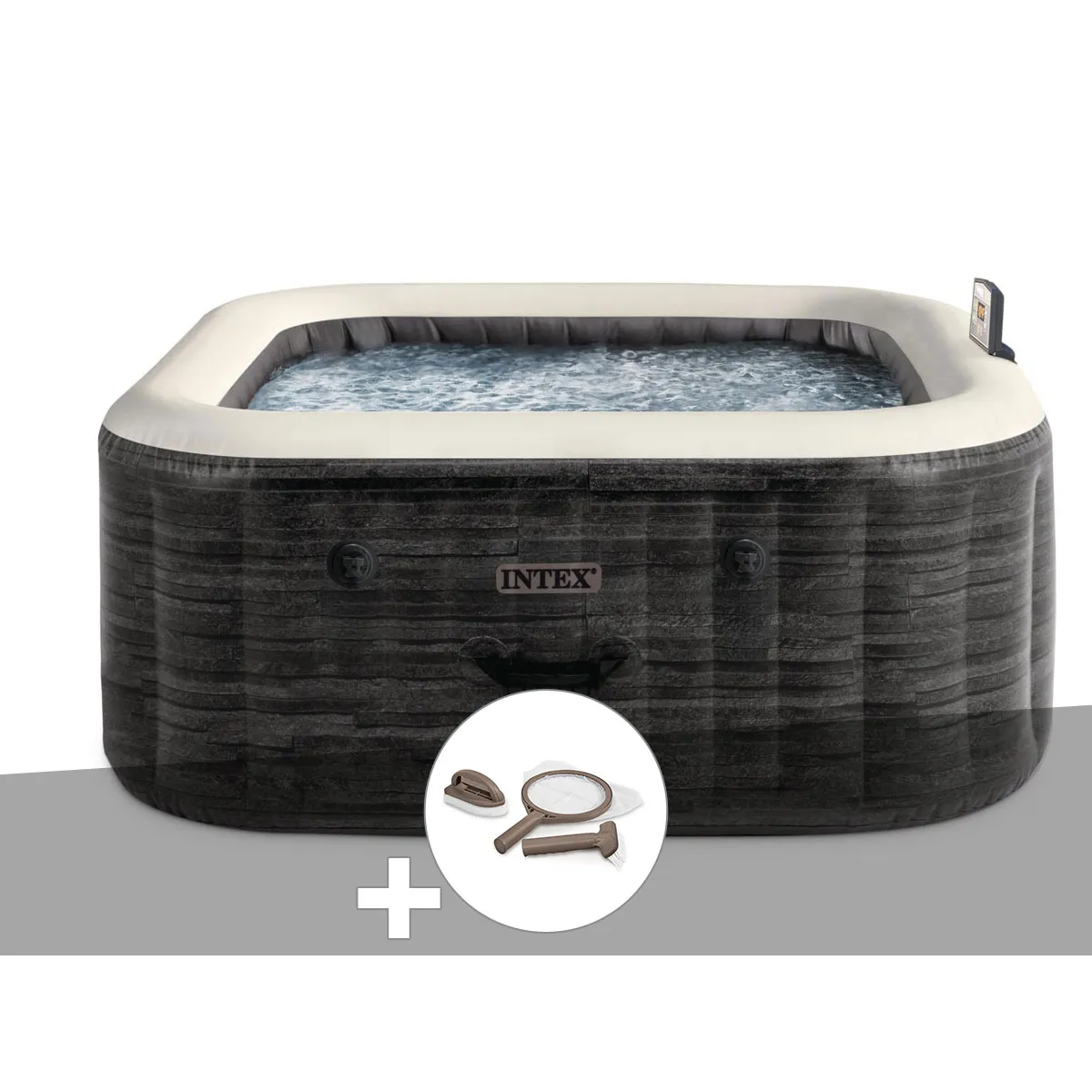 Kit spa gonflable Intex PureSpa carré Bulles 4 places + Kit d'entretien - vue 2
