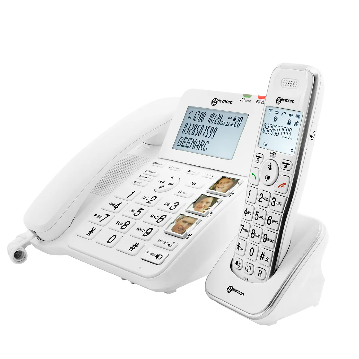 Geemarc téléphone fixe sans fil - Blanc