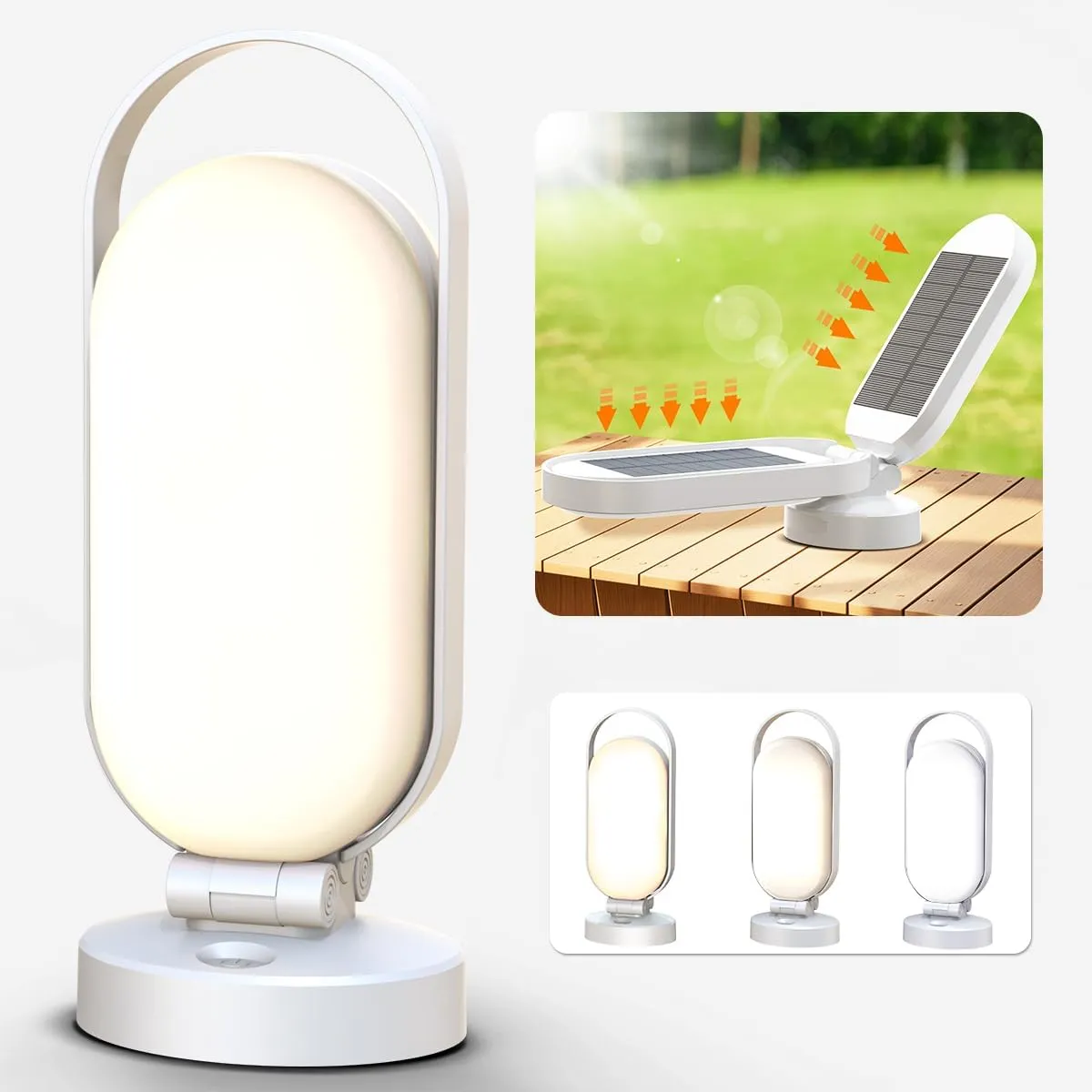 Lampe camping solaire LED rechargeable étanche - vue 2