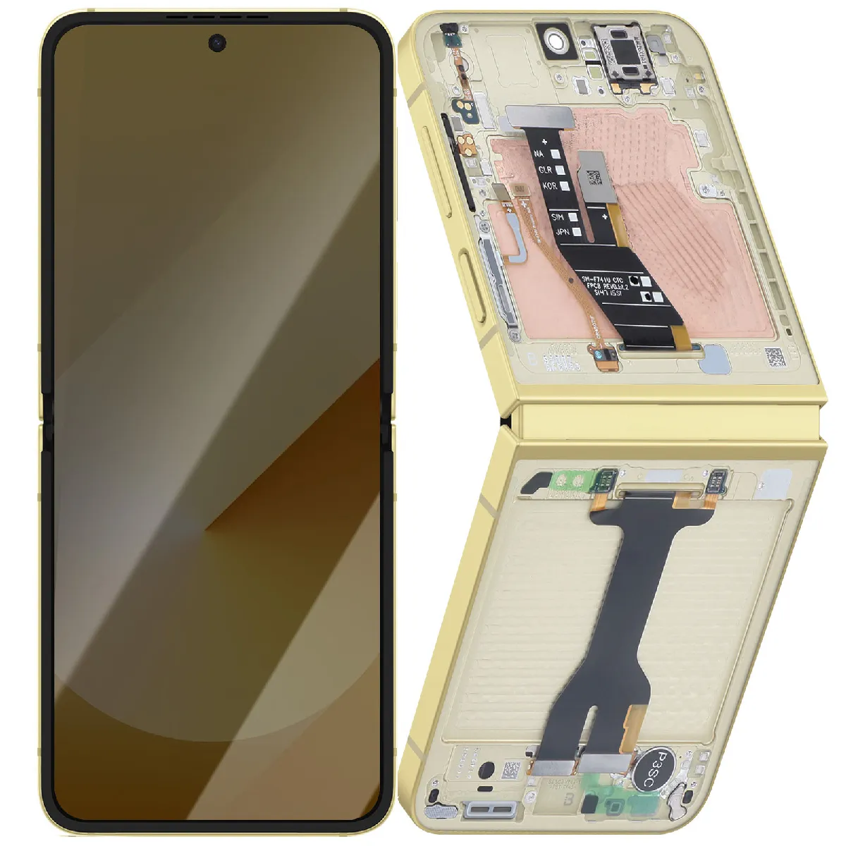 Samsung Écran Intérieur AMOLED Complet pour Galaxy Z Flip 6 Service Pack Jaune