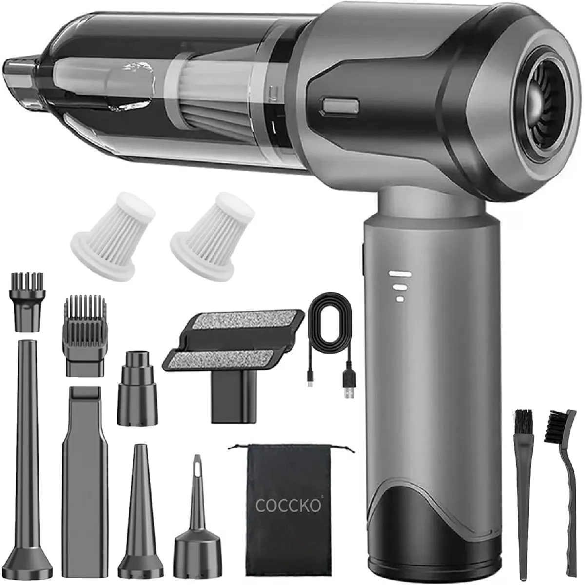 Aspirateur Portable 15000?Pa 4-en-1 HEPA USB-C