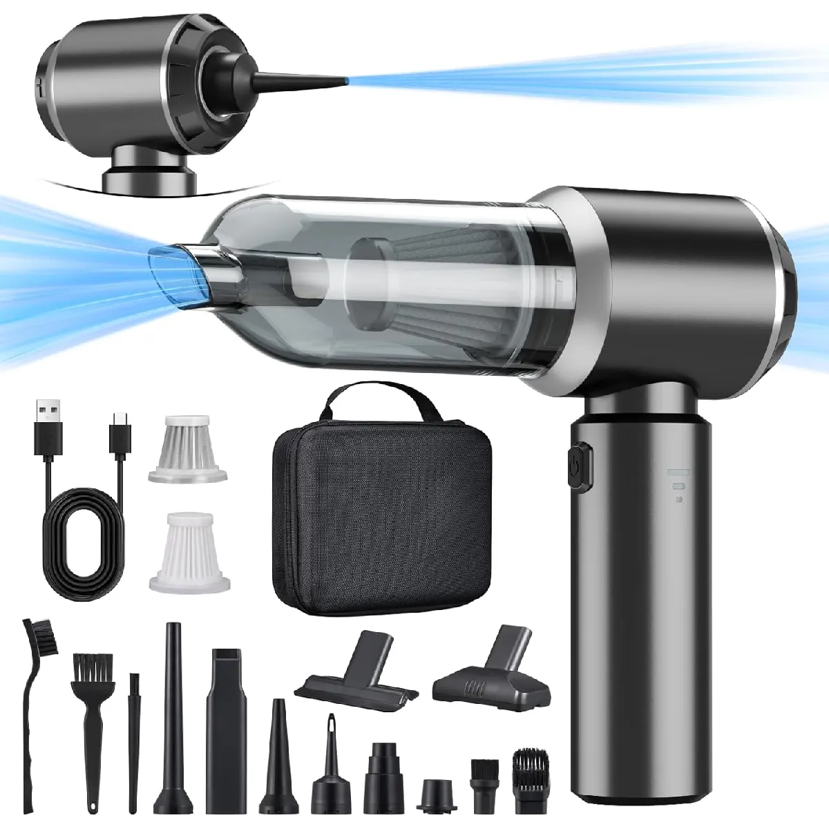 VENDOS85 Mini Aspirateur 3 en 1 25?000?PA Sans Fil USB-C