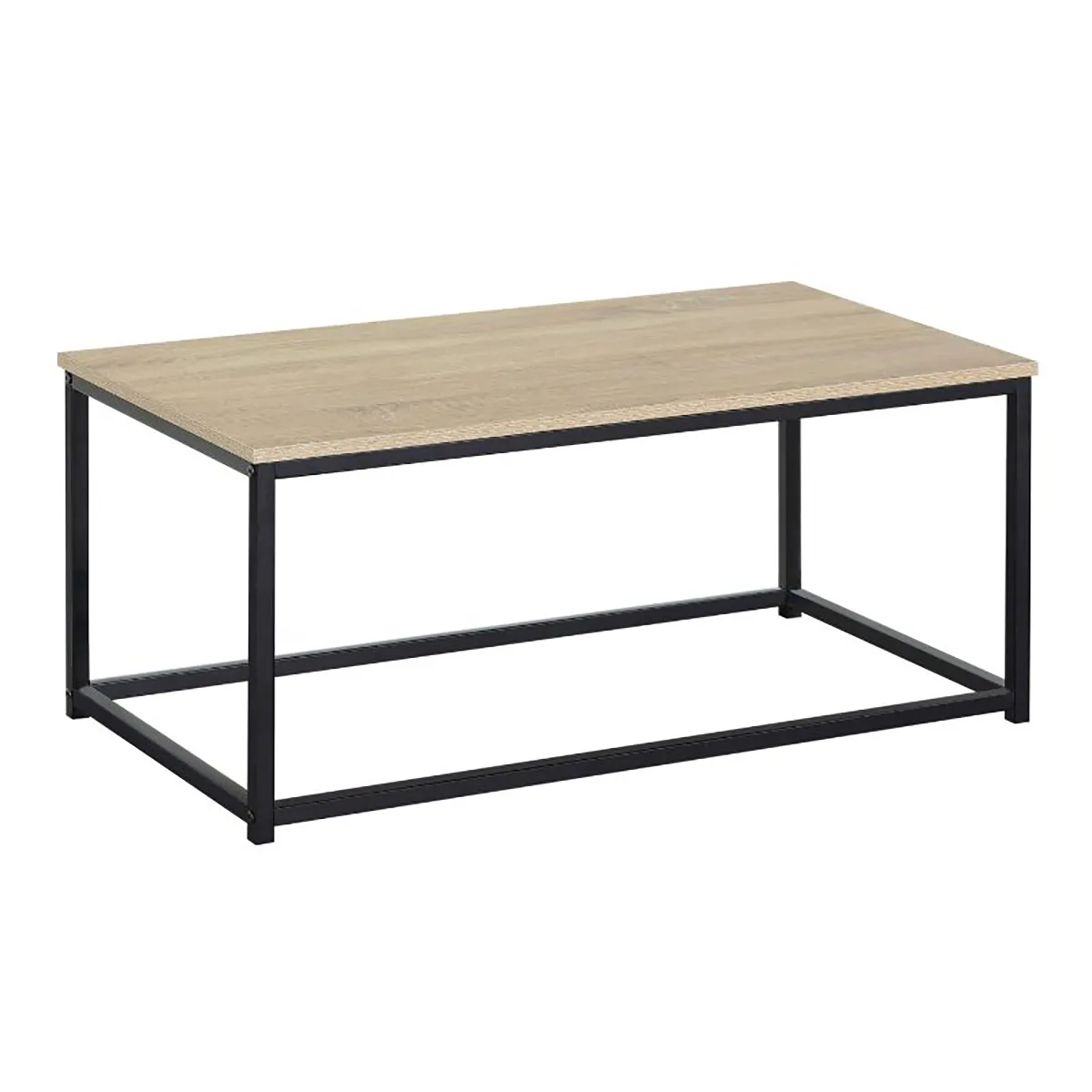 Comparer les prix de Table basse Table salon couleur cambrian et pieds en acier noir - Longueur 90 x Hauteur 41 x Profondeur 48 cm
