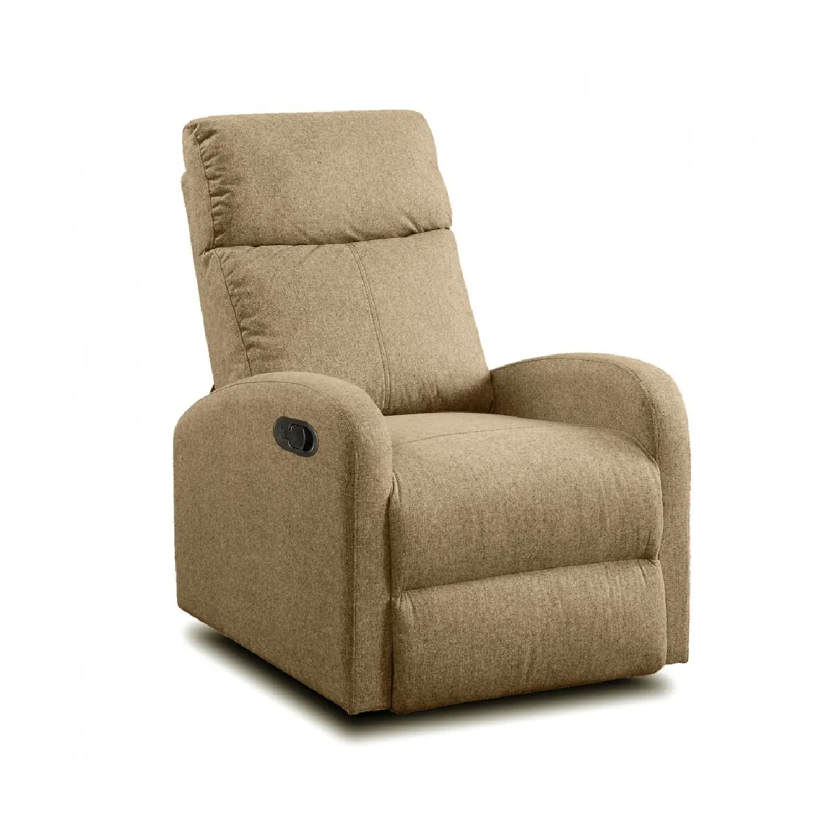 Fauteuil de relaxation inclinable manuel en tissu marron - Hauteur 95 x Longueur 95 x 97 cm