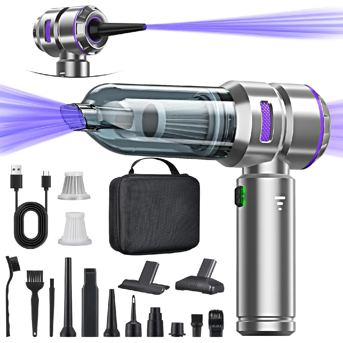Aspirateur à Main 25?000?Pa 4 en 1 Sans Fil USB C Neuf - vue 2