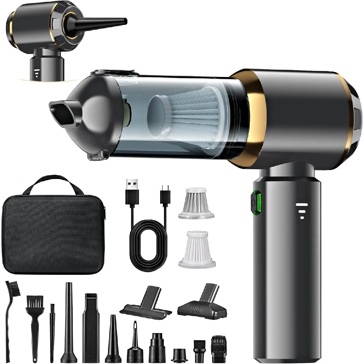 VENDOS85 Mini Aspirateur 4 en 1 25?000?PA Sans Fil USB-C