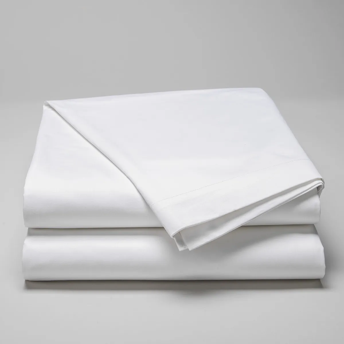 COTTON & CO Drap plat en satin de coton &eacute;gyptien 240 fils - blanc