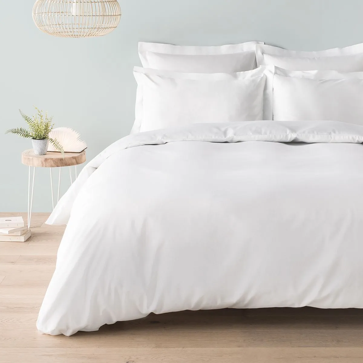 COTTON & CO Housse de couette en satin de coton peign&eacute; 120 fils