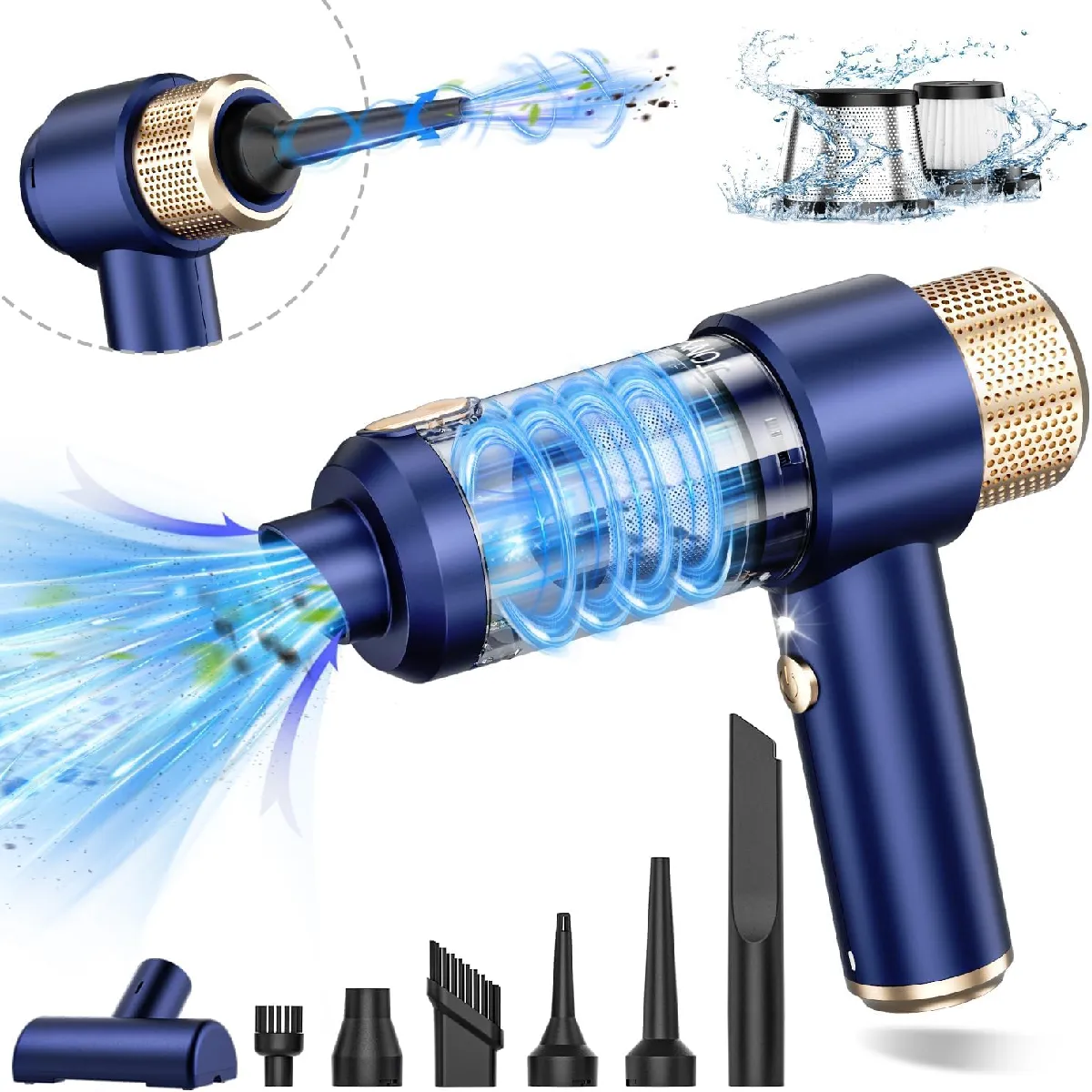 VENDOS85 Aspirateur &agrave; Main Sans Fil 16000Pa USB-C Portable