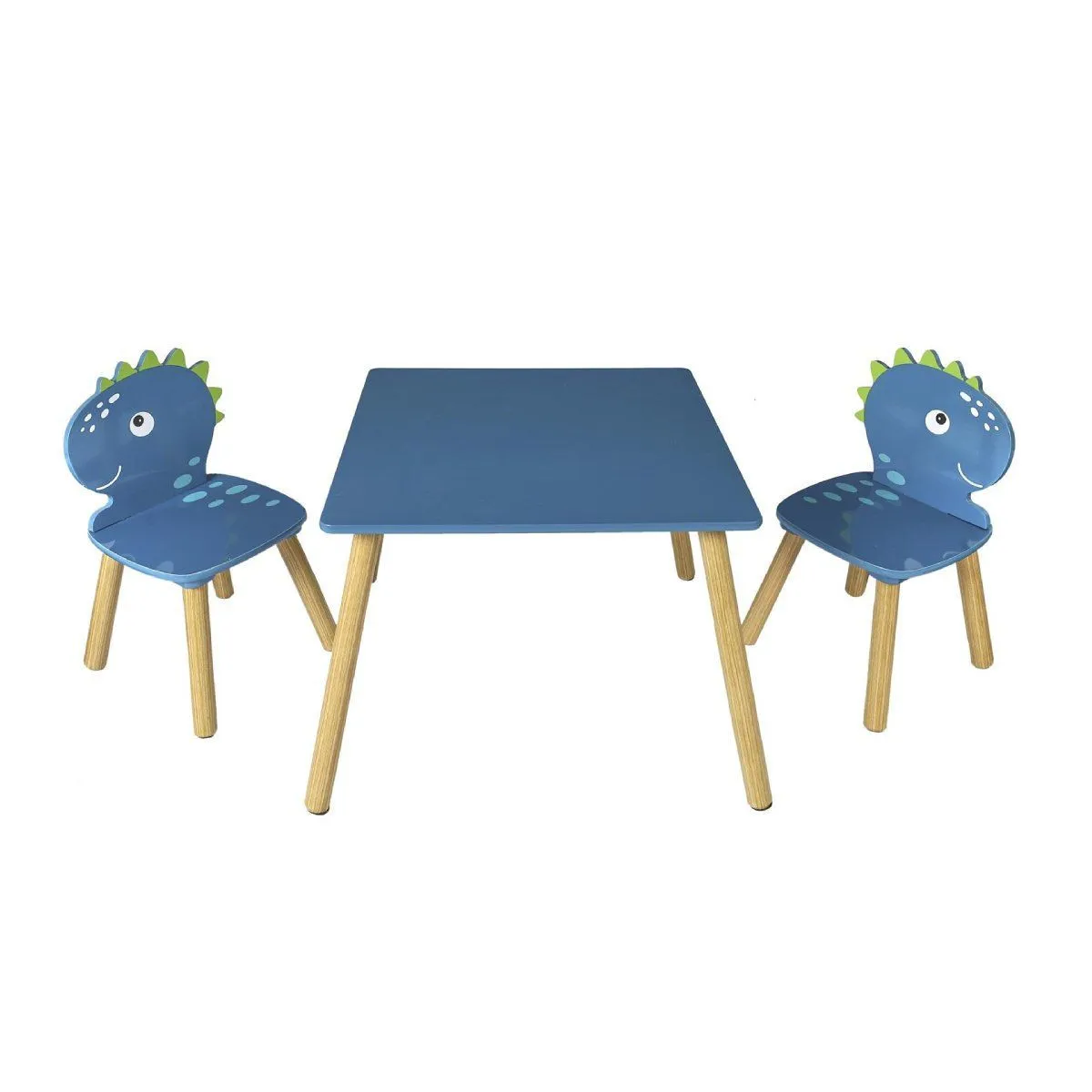 Table & 2 Chaises Enfant Dino 55cm Bleu