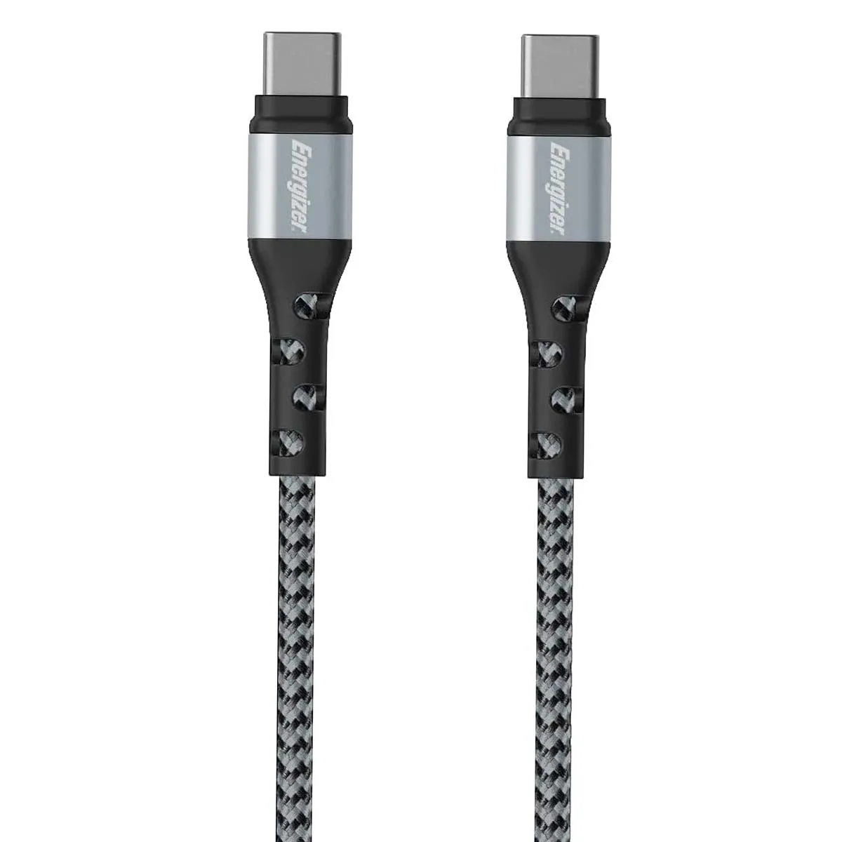 ENERGIZER Câble de Charge et de Données USB C vers USB C 2m en Nylon Tressé Anti nœud /