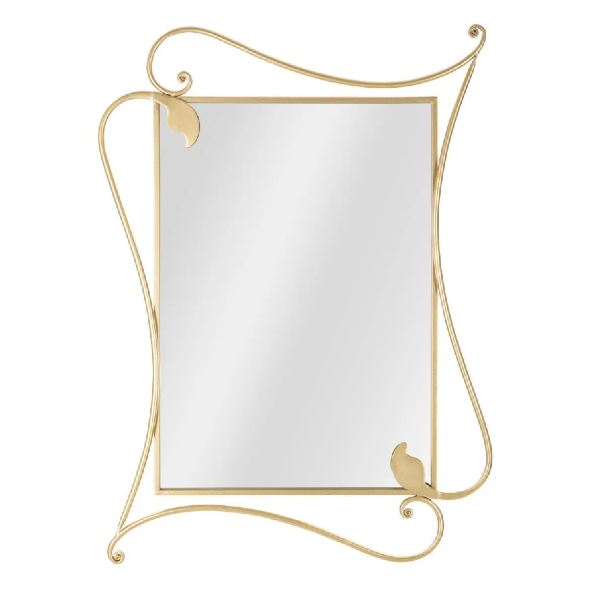 Generique Miroir Mural Design Pétale Rectangulaire En Métal 80X110cm Or - Image 3
