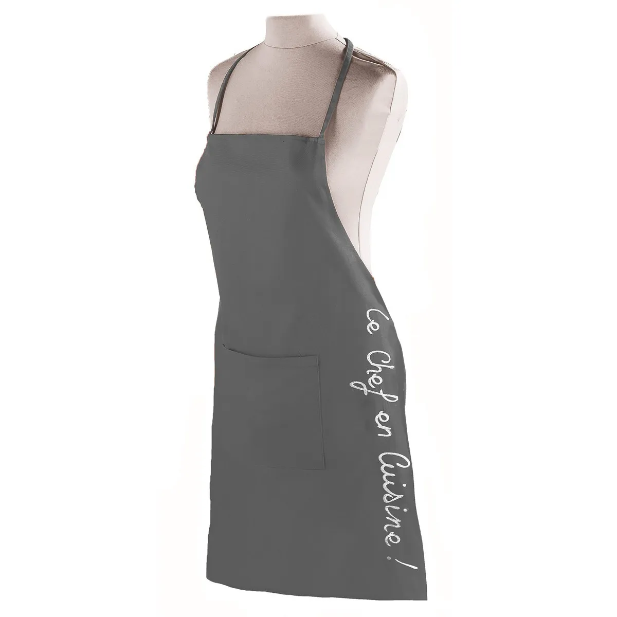 Tablier +poche 60 x 84 cm coton cuistot Anthracite