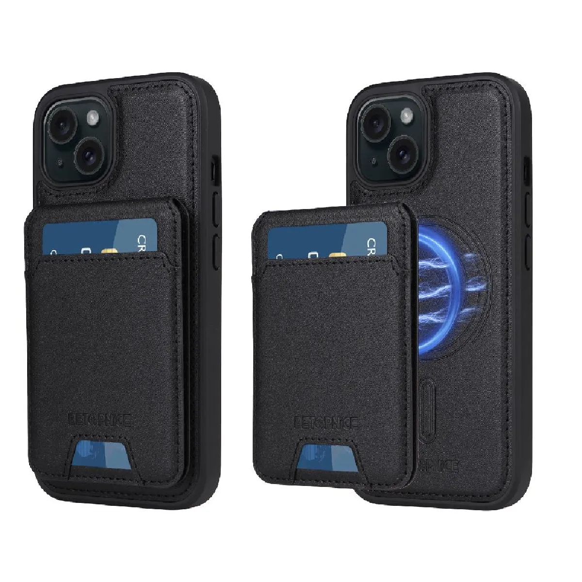 Compatible avec iPhone 14 Plus cas Chargement sans fil Portefeuille ...