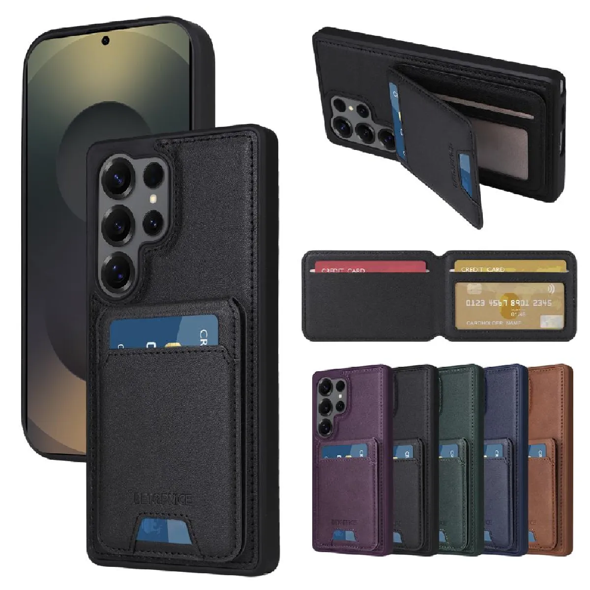 Étui Pour Samsung Galaxy S24 Ultra Portefeuille Fente pour crad ...