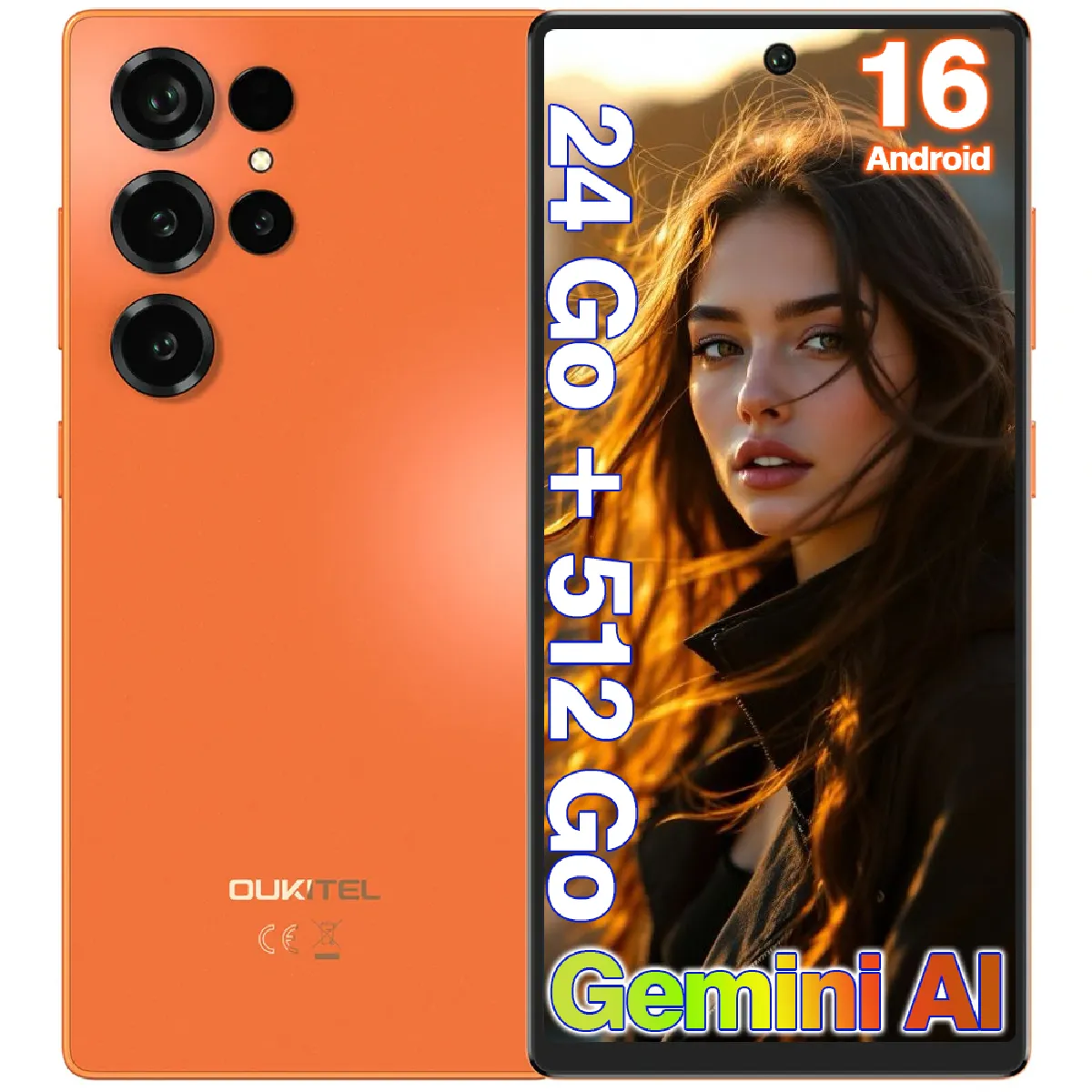 Smartphone Pas Cher OUKITEL C66 24GB+ Telephone Portable 6 73 5000mAh Smartphone Android 16 64MP Dural SIM 4GNFC - vue 9